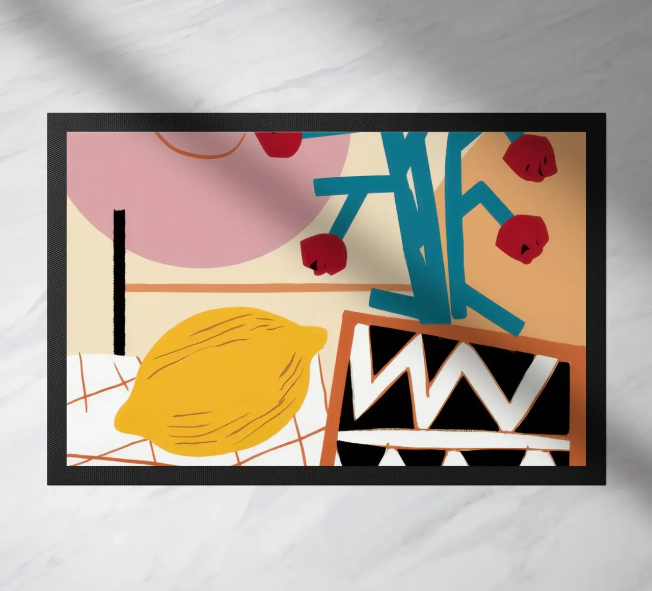 Zesty Pattern Collage doormat by Line Fable