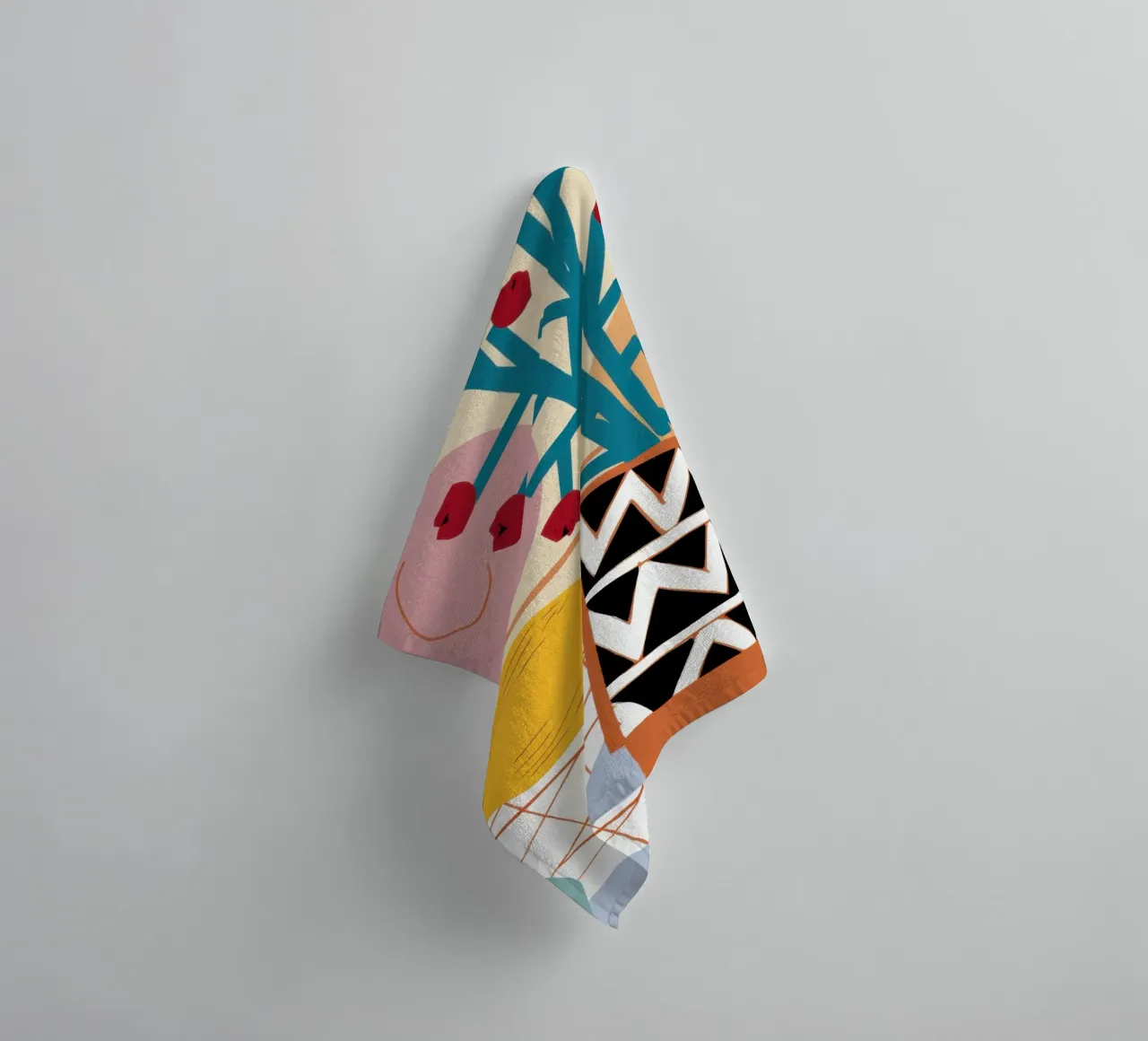Zesty Pattern Collage towel by Line Fable
