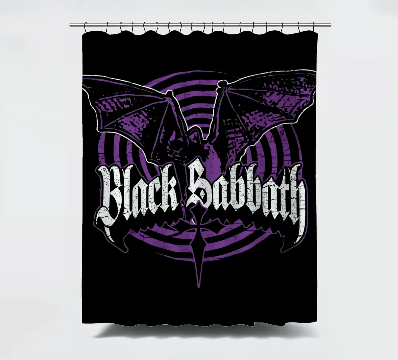 Black Sabbath shower curtain by Musadad Shop