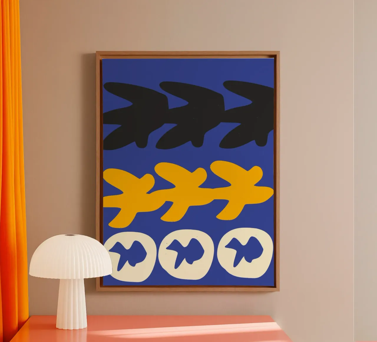 Abstract Uitgesneden Bloemen Ontwerp canvas met Baklijst van Abstract and Patterns