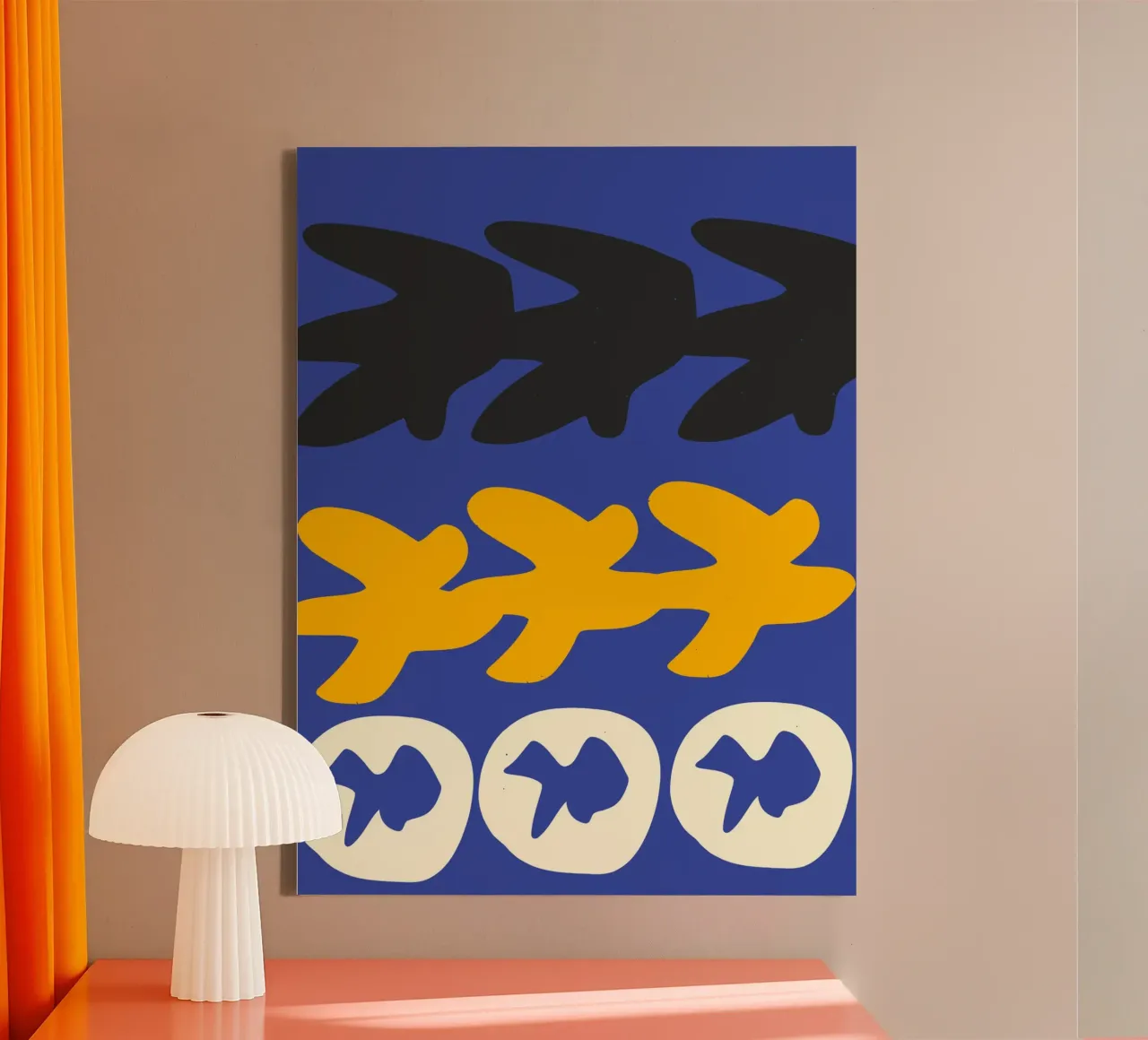Abstract Uitgesneden Bloemen Ontwerp canvas met Baklijst van Abstract and Patterns