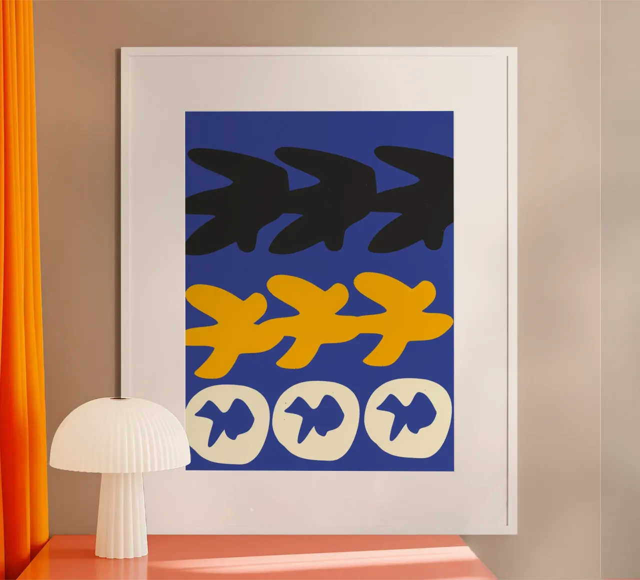 Abstrakte ausgeschnittene Blumen Design Poster mit Aluminium Rahmen von Abstract and Patterns