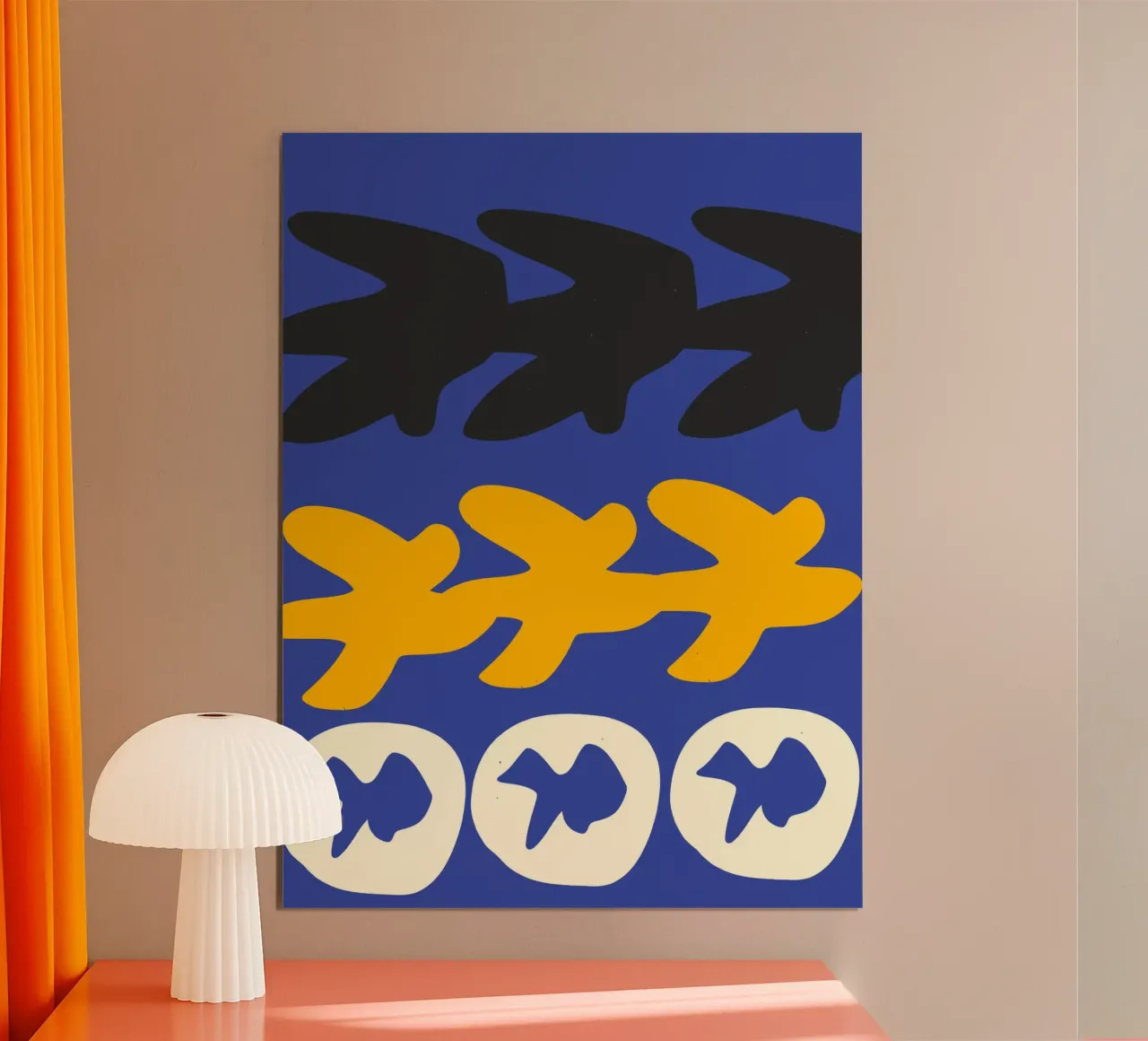Abstrakte ausgeschnittene Blumen Design Poster mit Aluminium Rahmen von Abstract and Patterns