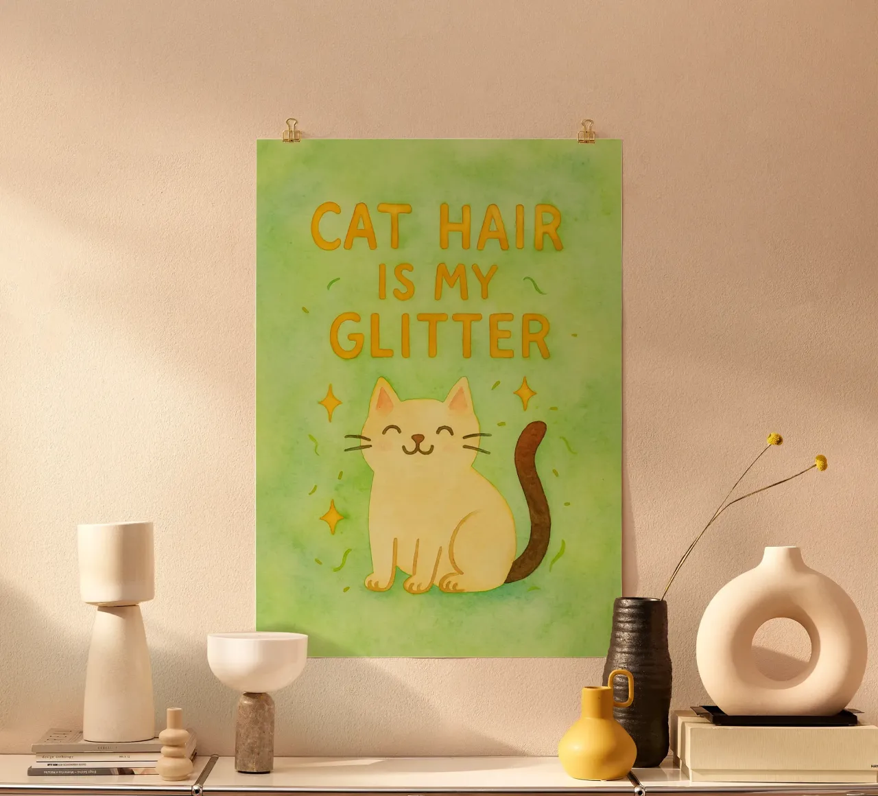 i peli di gatto sono il mio quadro glitterato poster da Goldend
