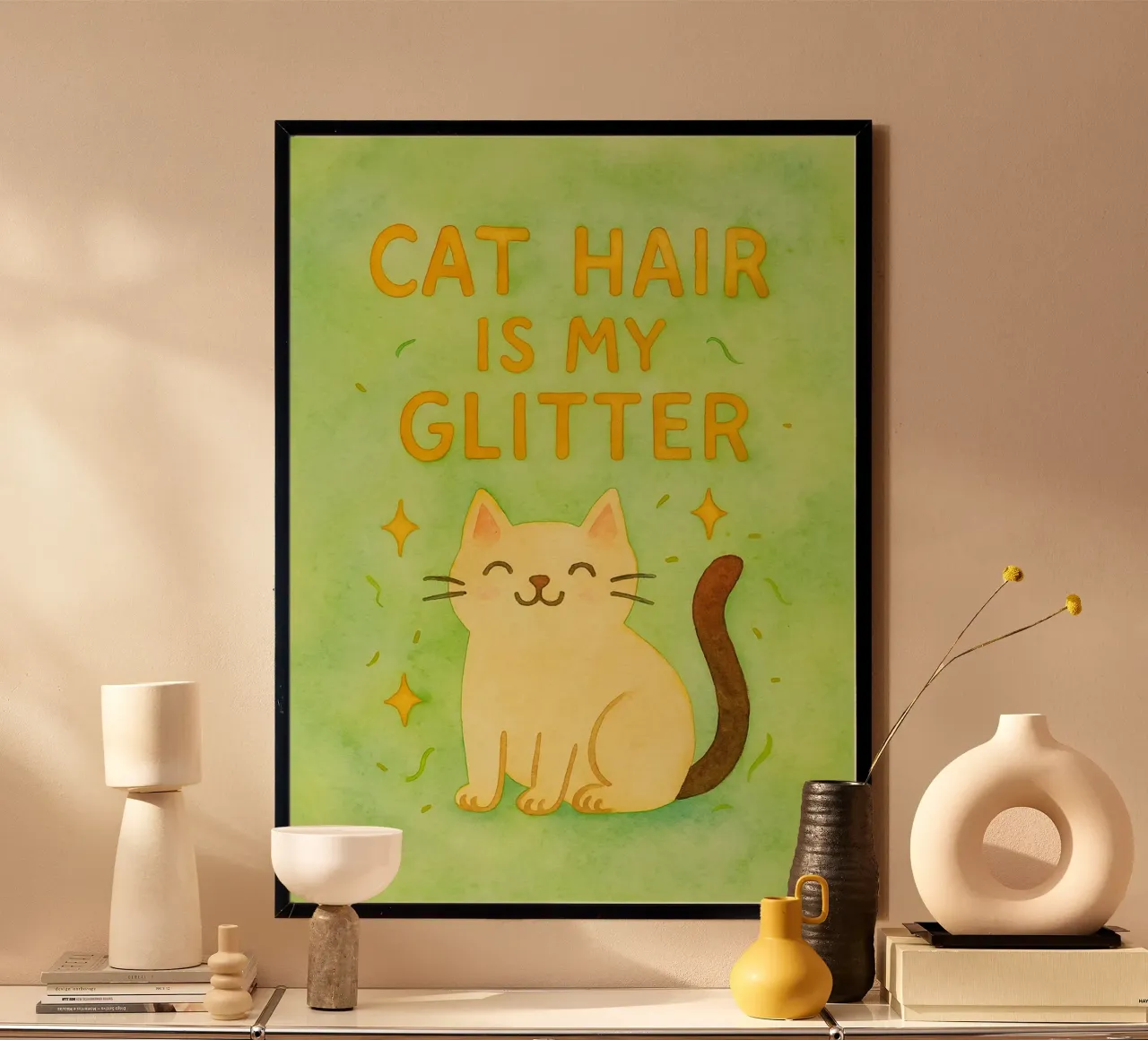 i peli di gatto sono il mio quadro glitterato poster da Goldend