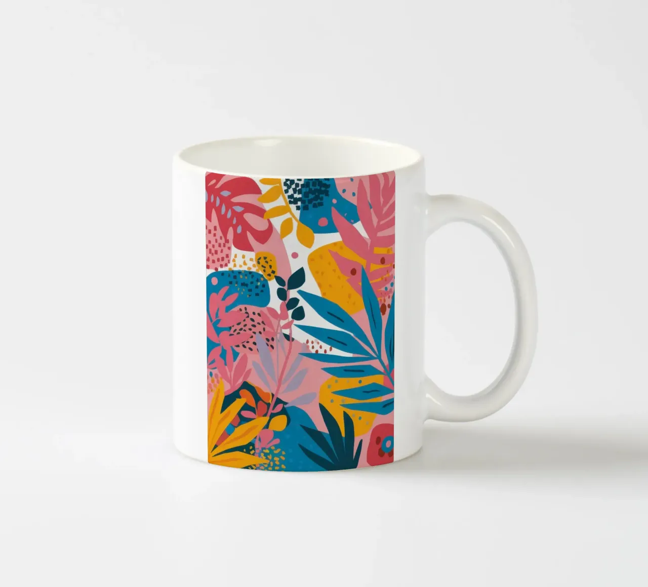 Vibrante caos selvático taza de cerámica de Line Fable