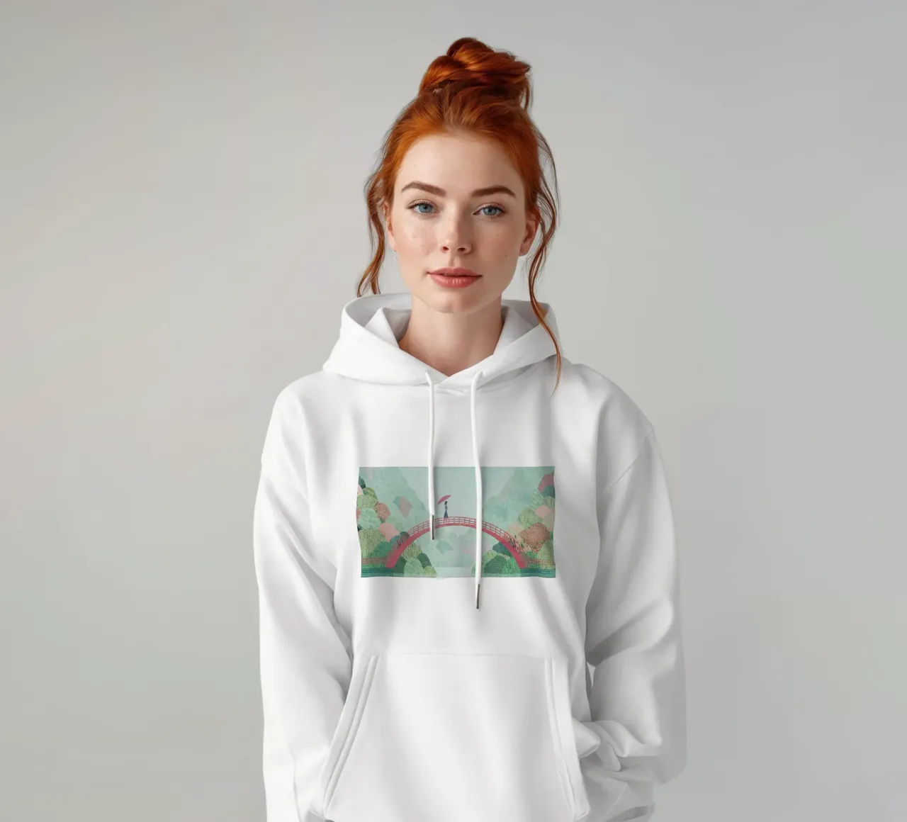 il ponte rosso è pieno di storie felpa con cappuccio da damon store