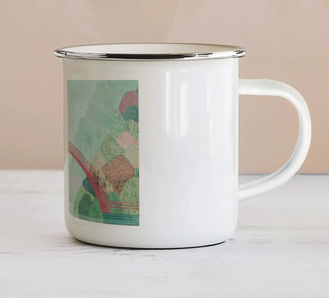 il ponte rosso è pieno di storie tazza in smalto da damon store
