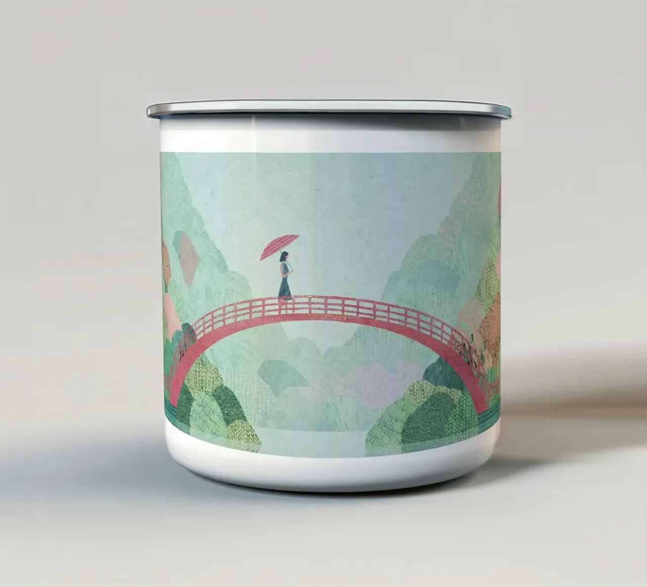 il ponte rosso è pieno di storie tazza in smalto da damon store