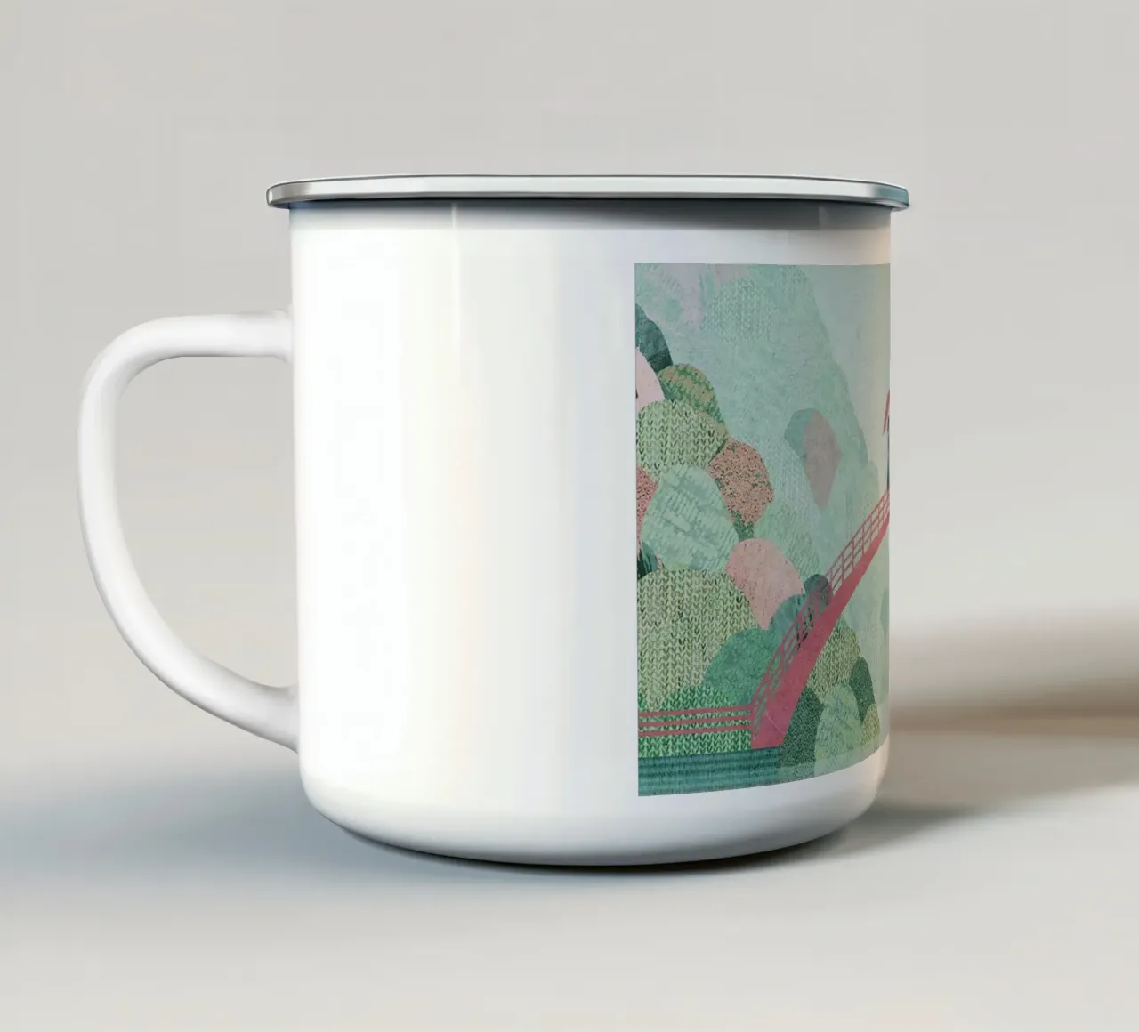 il ponte rosso è pieno di storie tazza in smalto da damon store