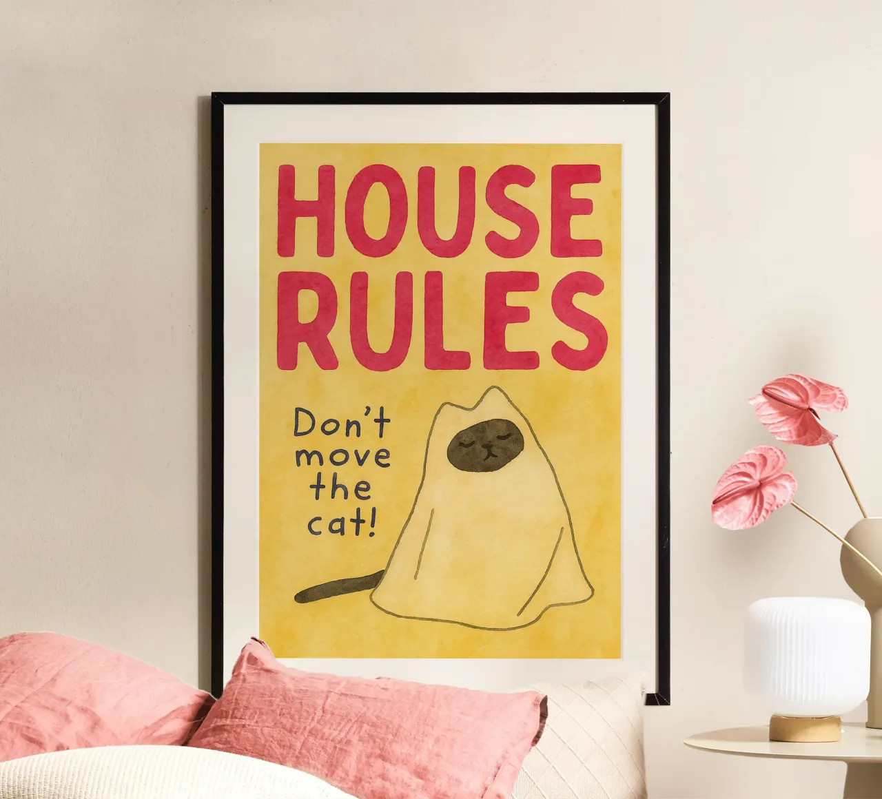 regole della casa del gatto pittura poster da Goldend