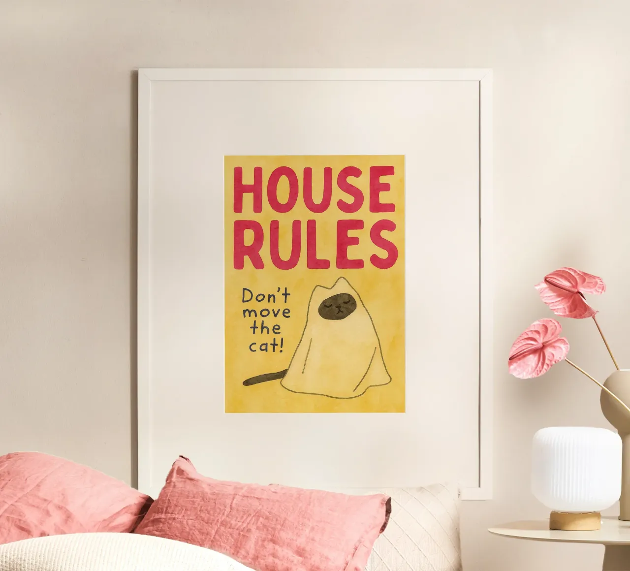 regole della casa del gatto pittura poster da Goldend