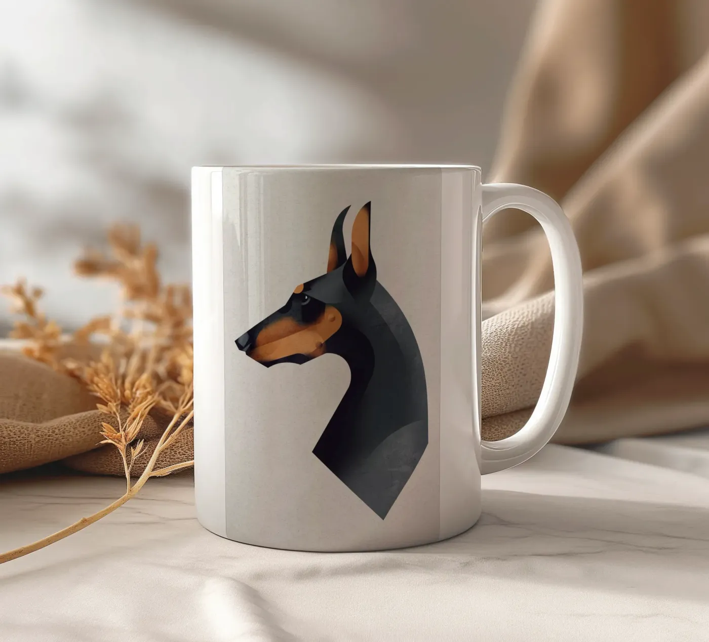 Doberman ceramic mug by Dieter Braun