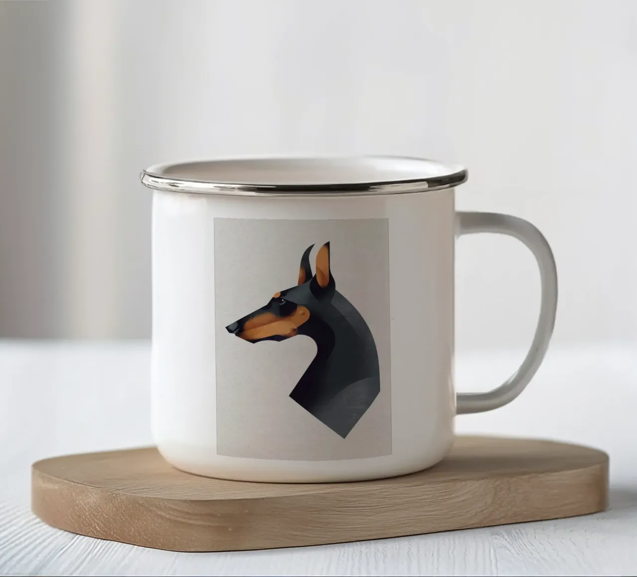 Dobermann tazza in smalto da Dieter Braun