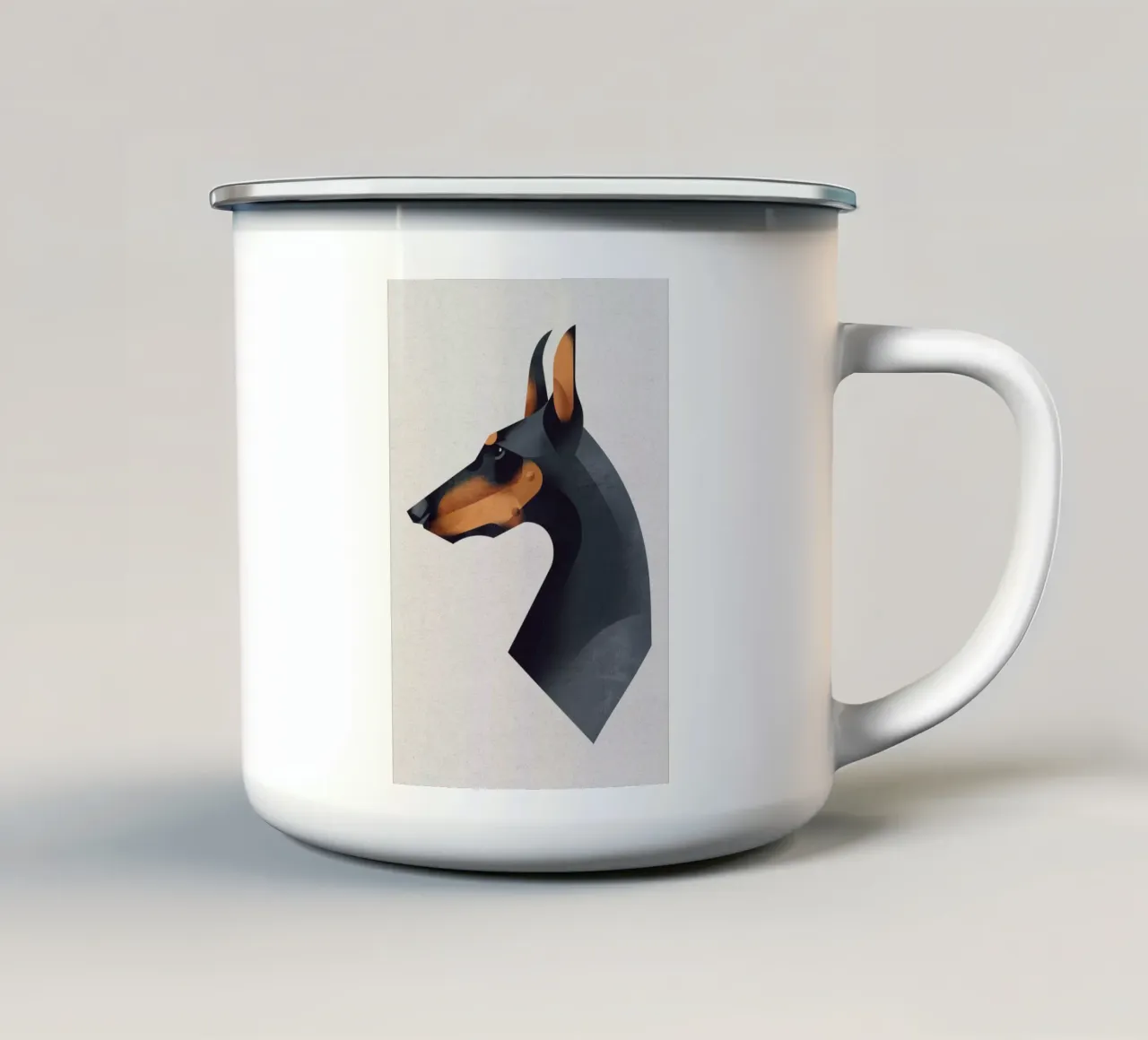 Dobermann tazza in smalto da Dieter Braun
