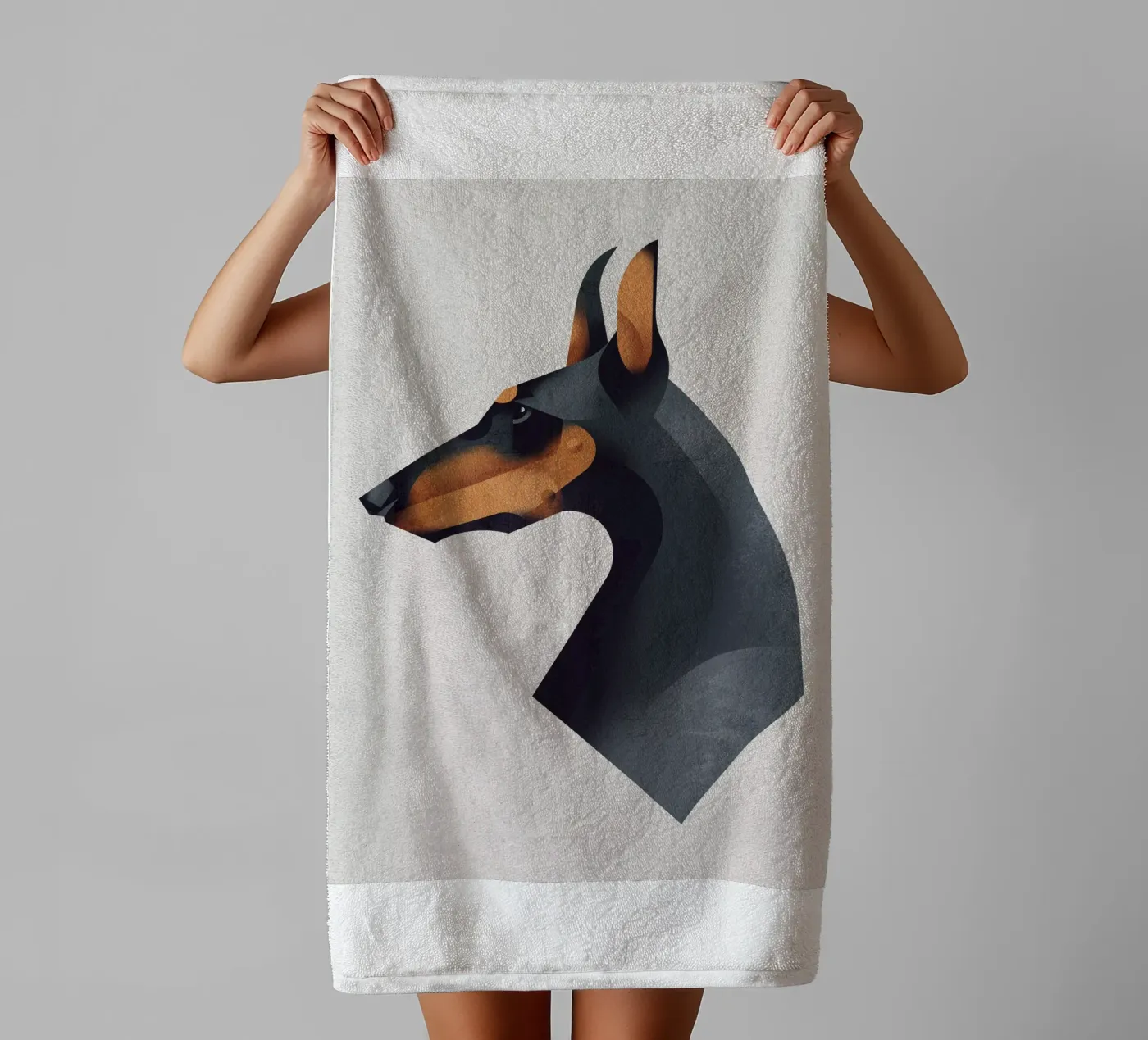 Doberman badhanddoek van Dieter Braun