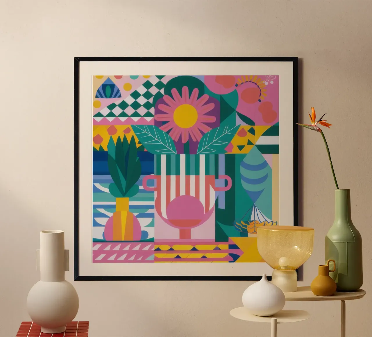 Sedia rosa Stillness poster con telaio in alluminio da Lunar Valentina