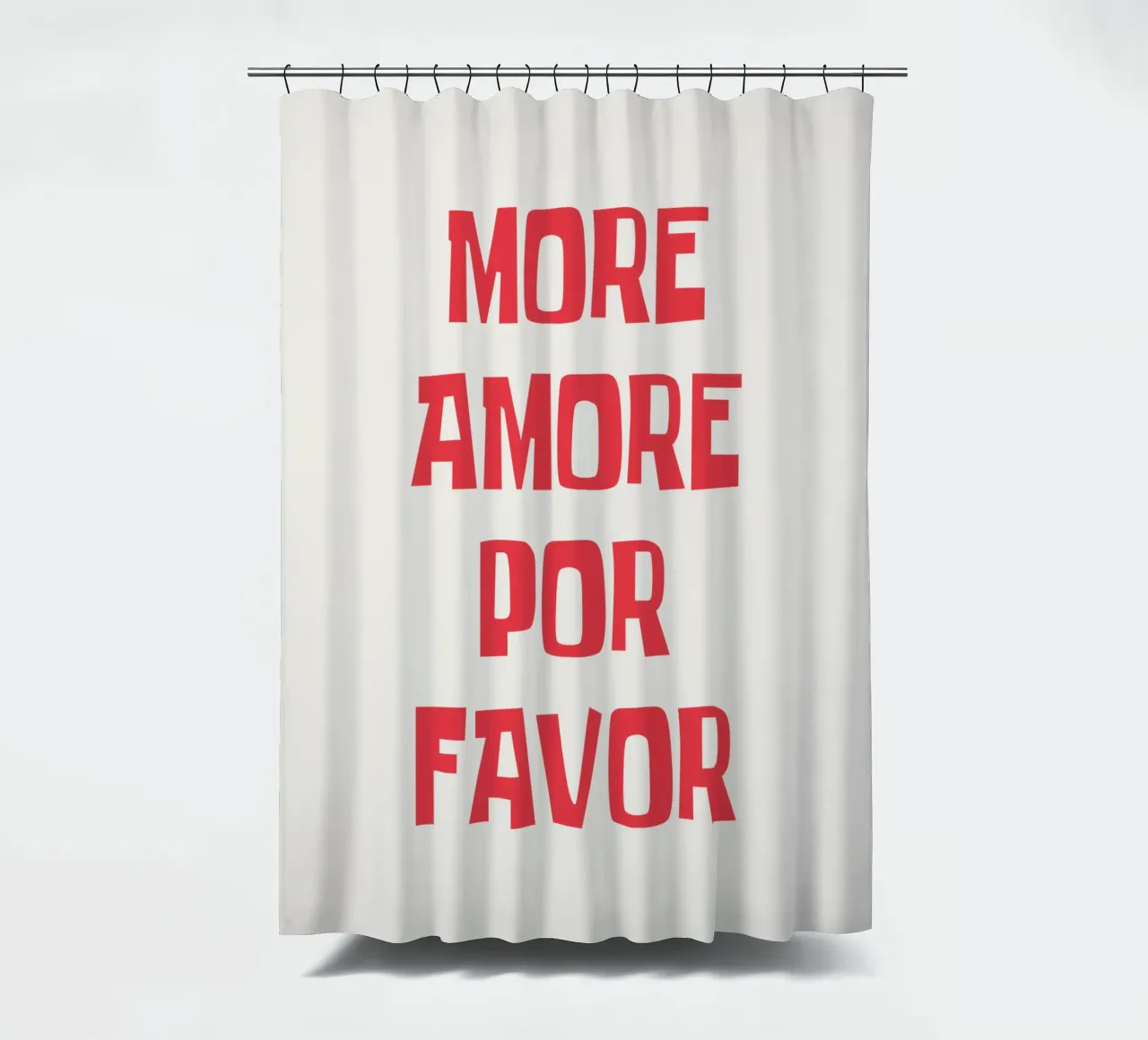 Più amore per favore tenda da doccia da Vintagrafica