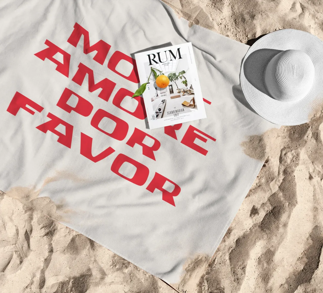 Più amore per favore telo mare da Vintagrafica