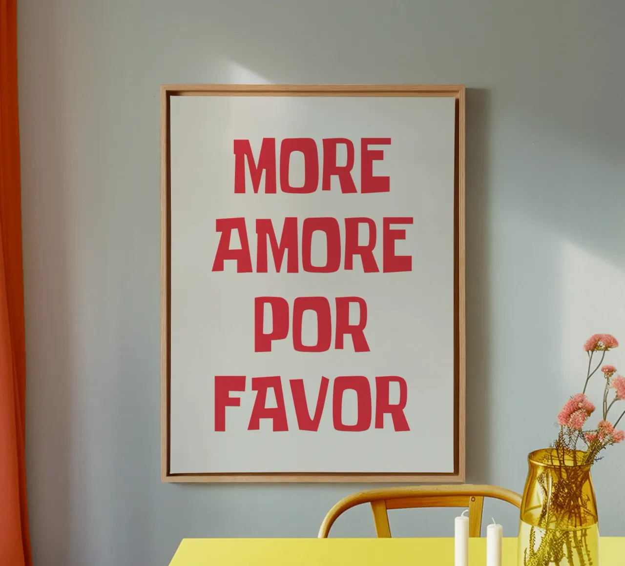 Più amore per favore tela da Vintagrafica