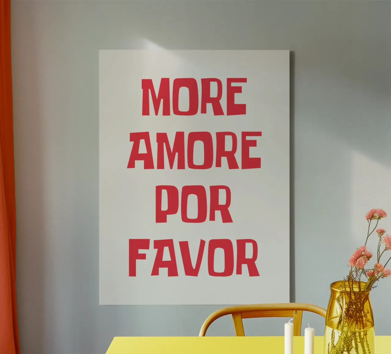 Più amore per favore tela da Vintagrafica