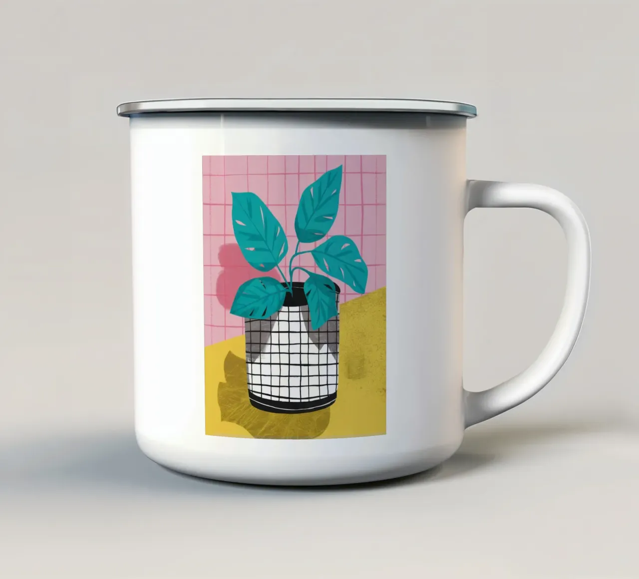 Impianto a filo minimalista tazza in smalto da Line Fable