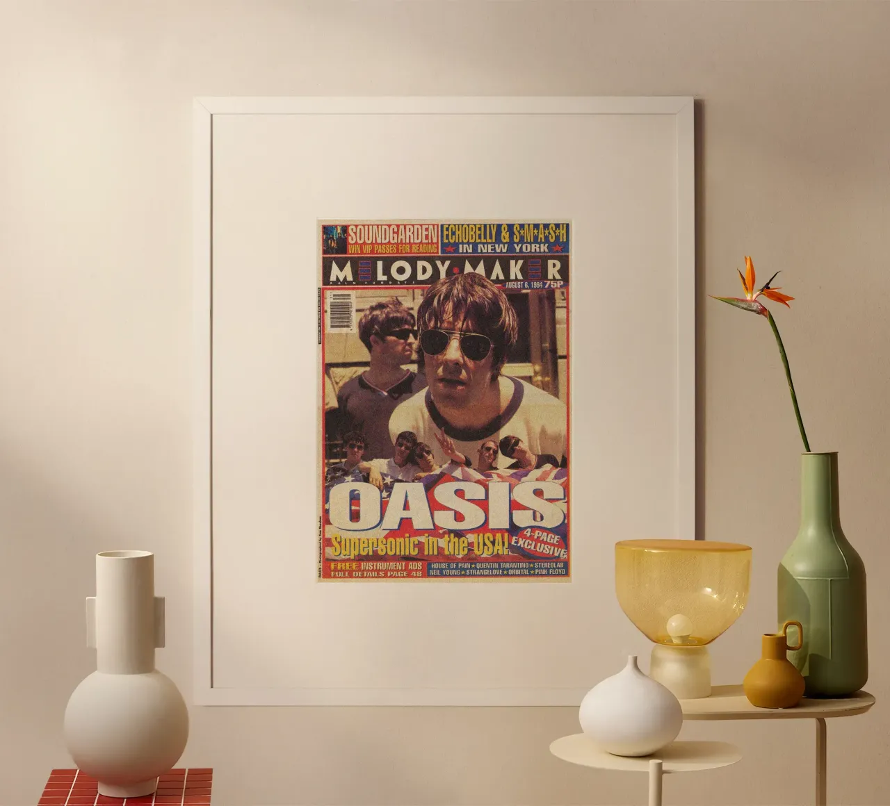 Sognare con gli Oasis stanotte poster con telaio in legno da rendikeep