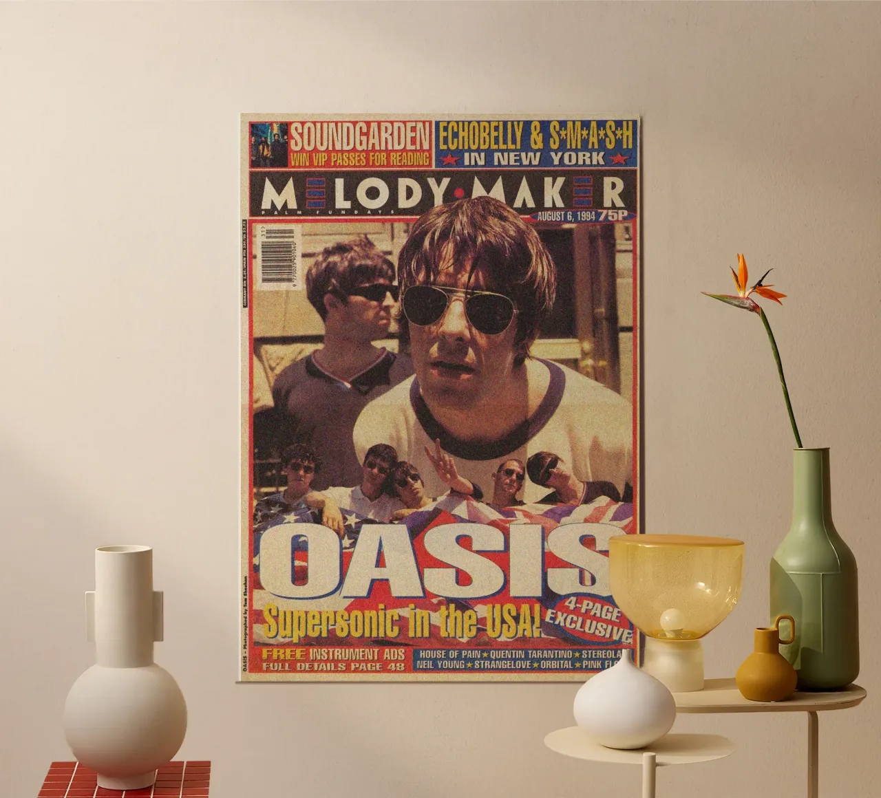 Sognare con gli Oasis stanotte poster con telaio in legno da rendikeep