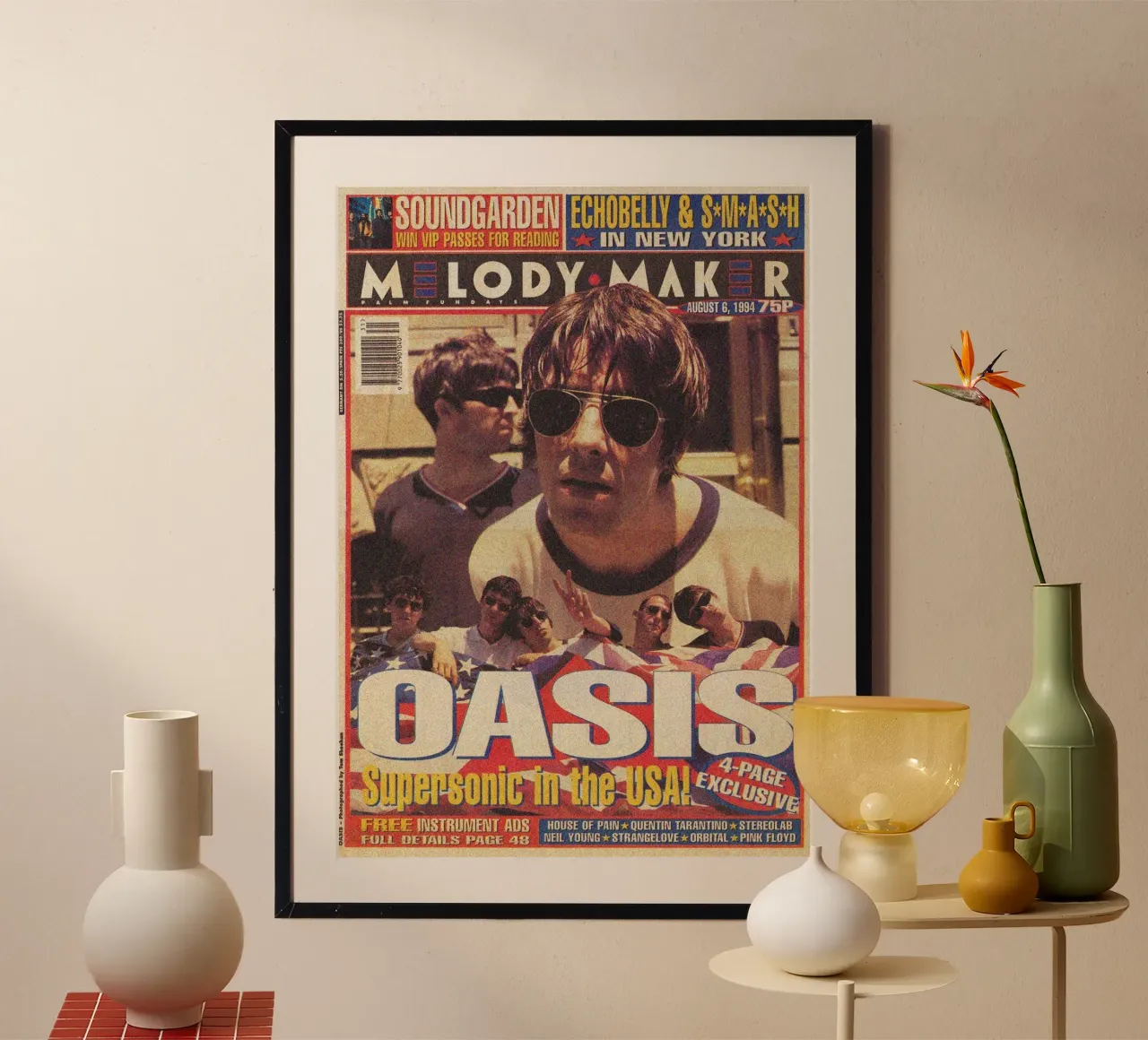 Sognare con gli Oasis stanotte poster con telaio in legno da rendikeep