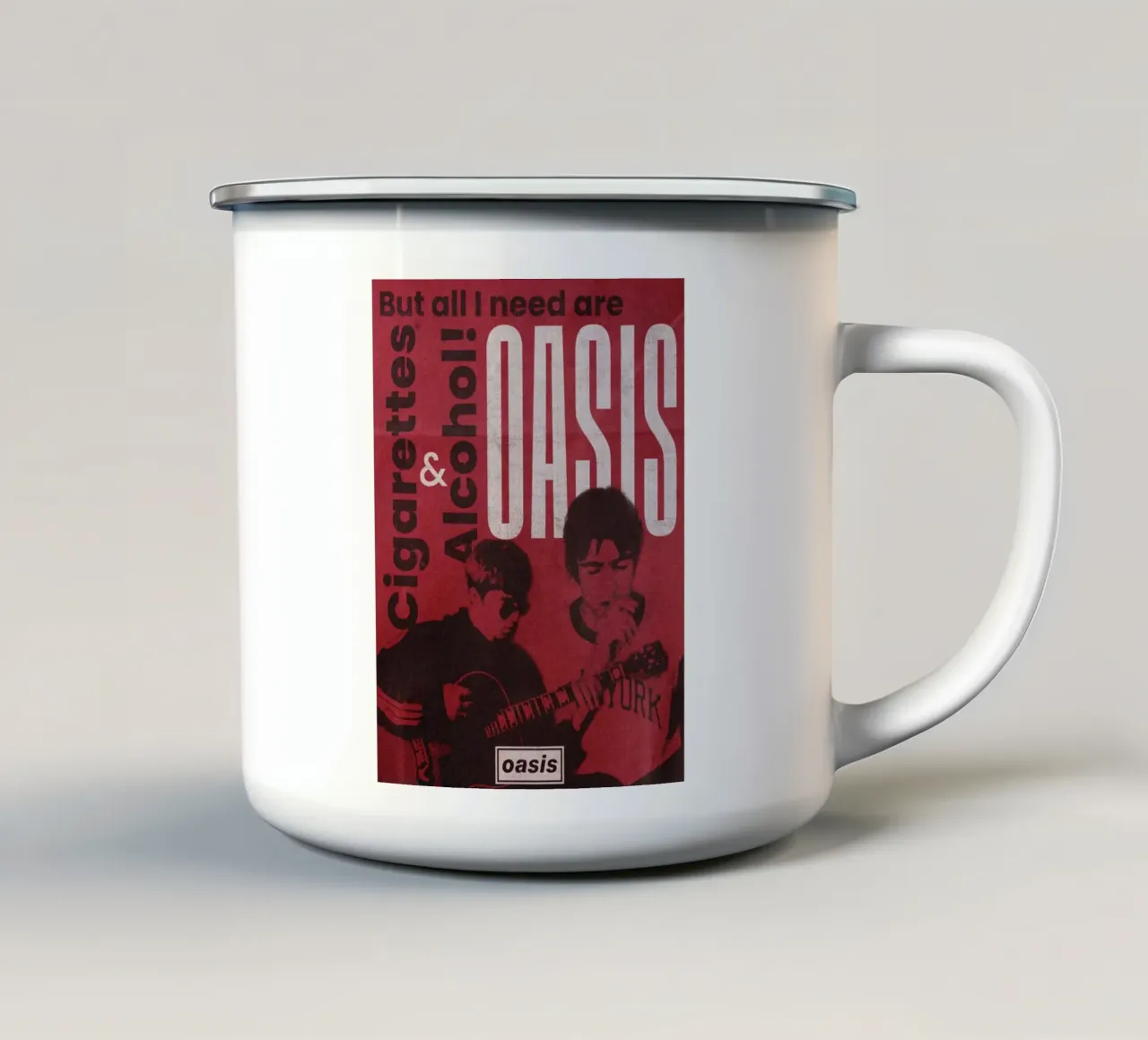 Vibrazioni di mezzanotte con gli Oasis tazza in smalto da rendikeep