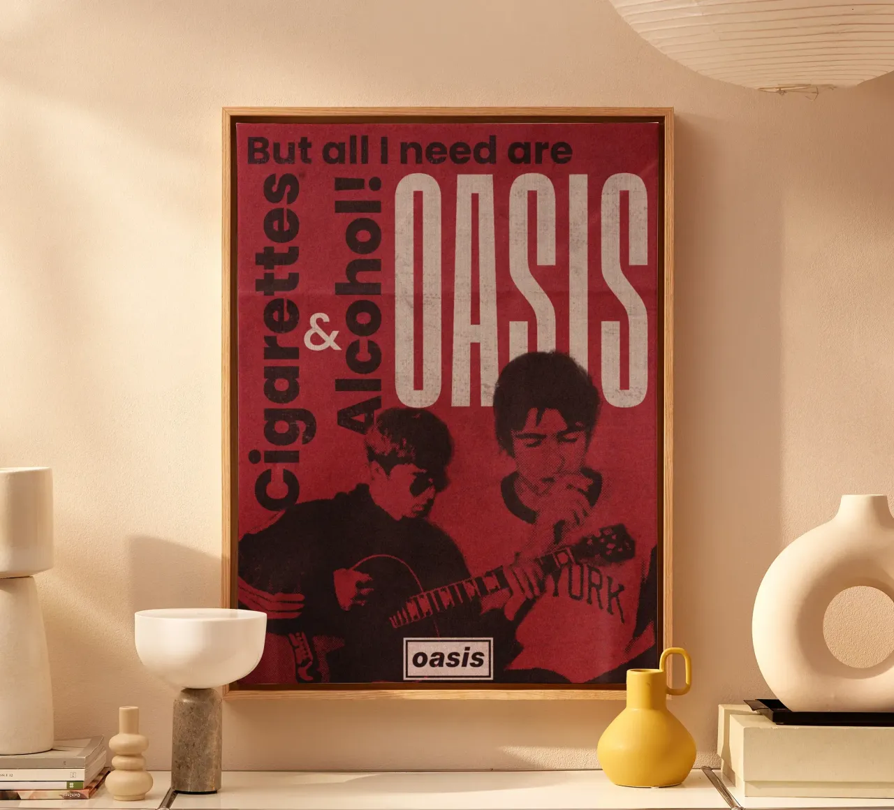 Mitternachtsvibrationen mit Oasis Leinwand mit Schattenfugenrahmen von rendikeep