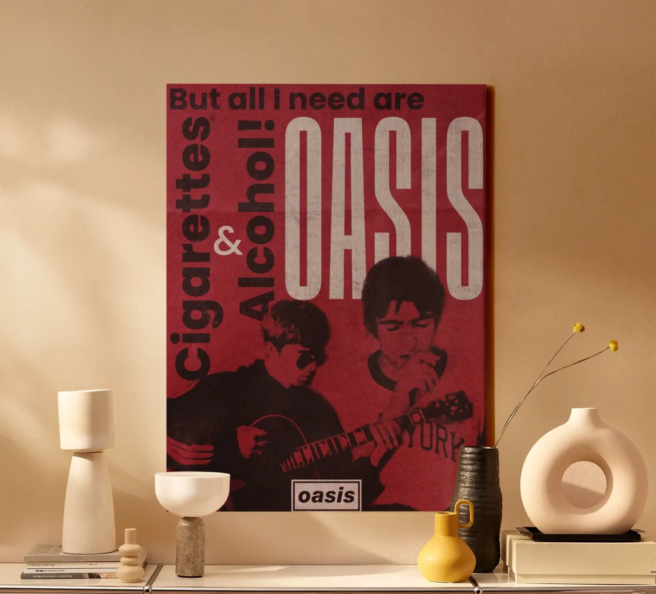 Mitternachtsvibrationen mit Oasis Leinwand mit Schattenfugenrahmen von rendikeep