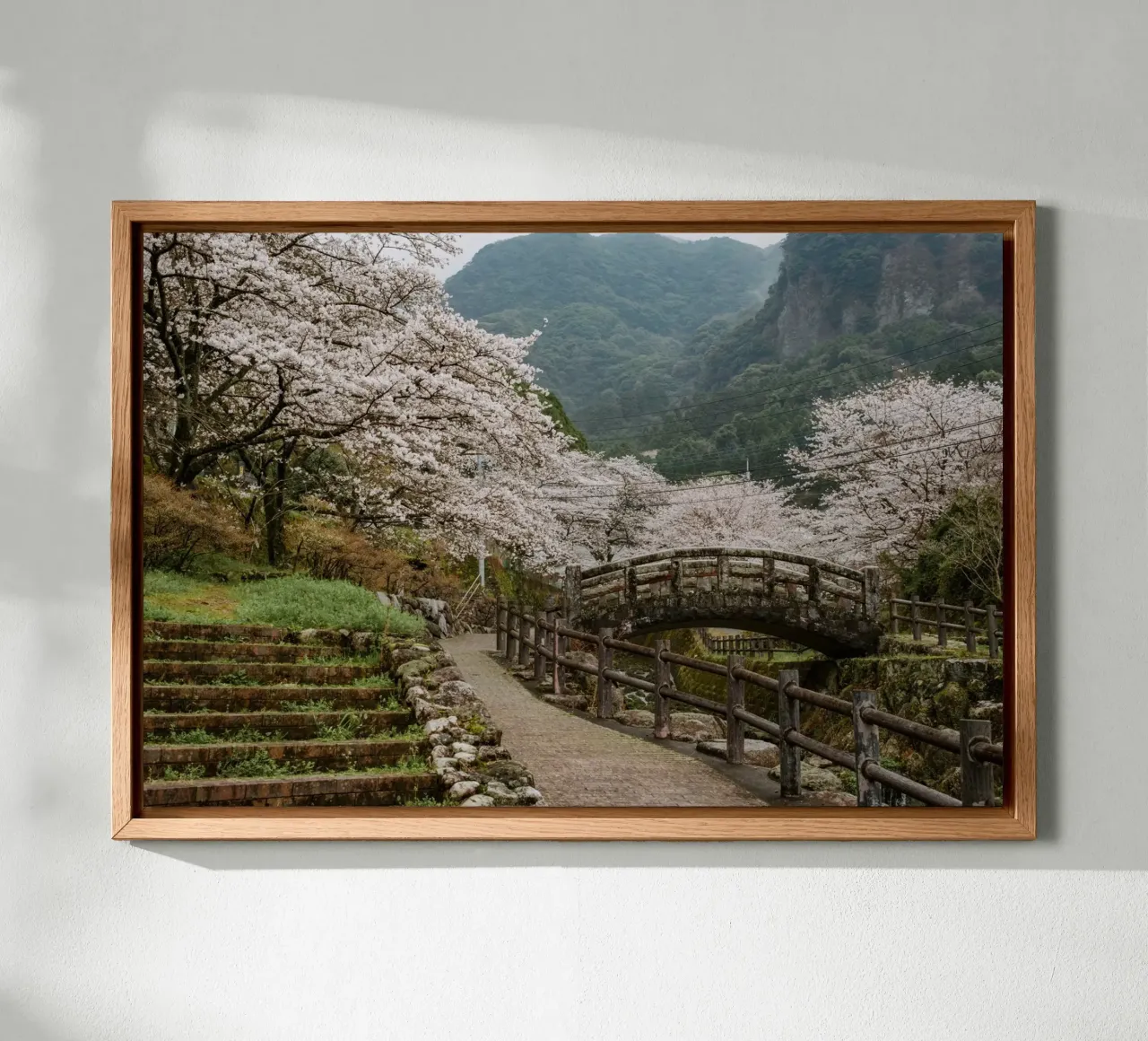 Paesaggio di ciliegi in fiore a Kyushu, Giappone tela con Cornice a cassetta da Marcel Bisig