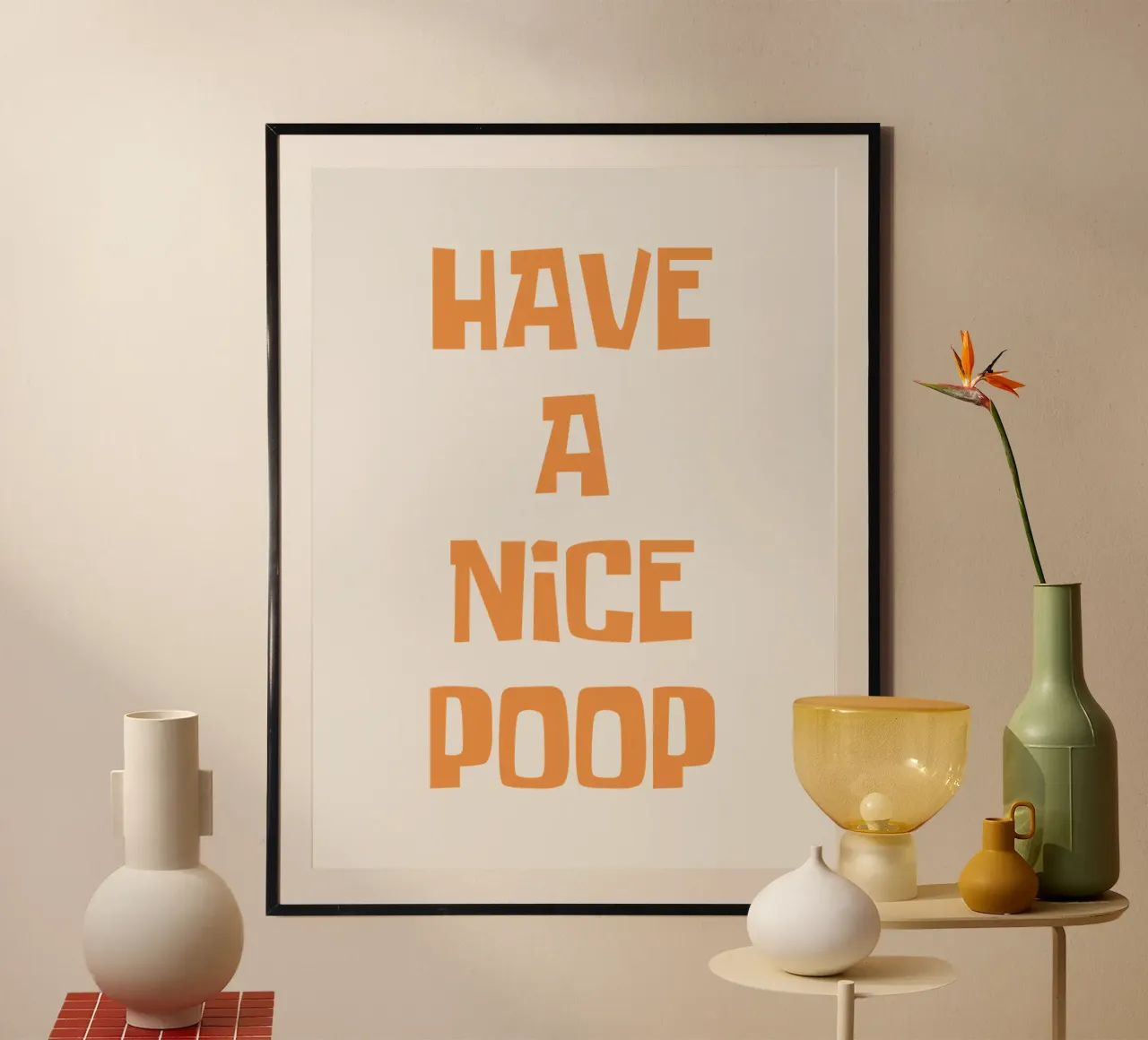 Buona cacca poster con telaio in plastica da Vintagrafica