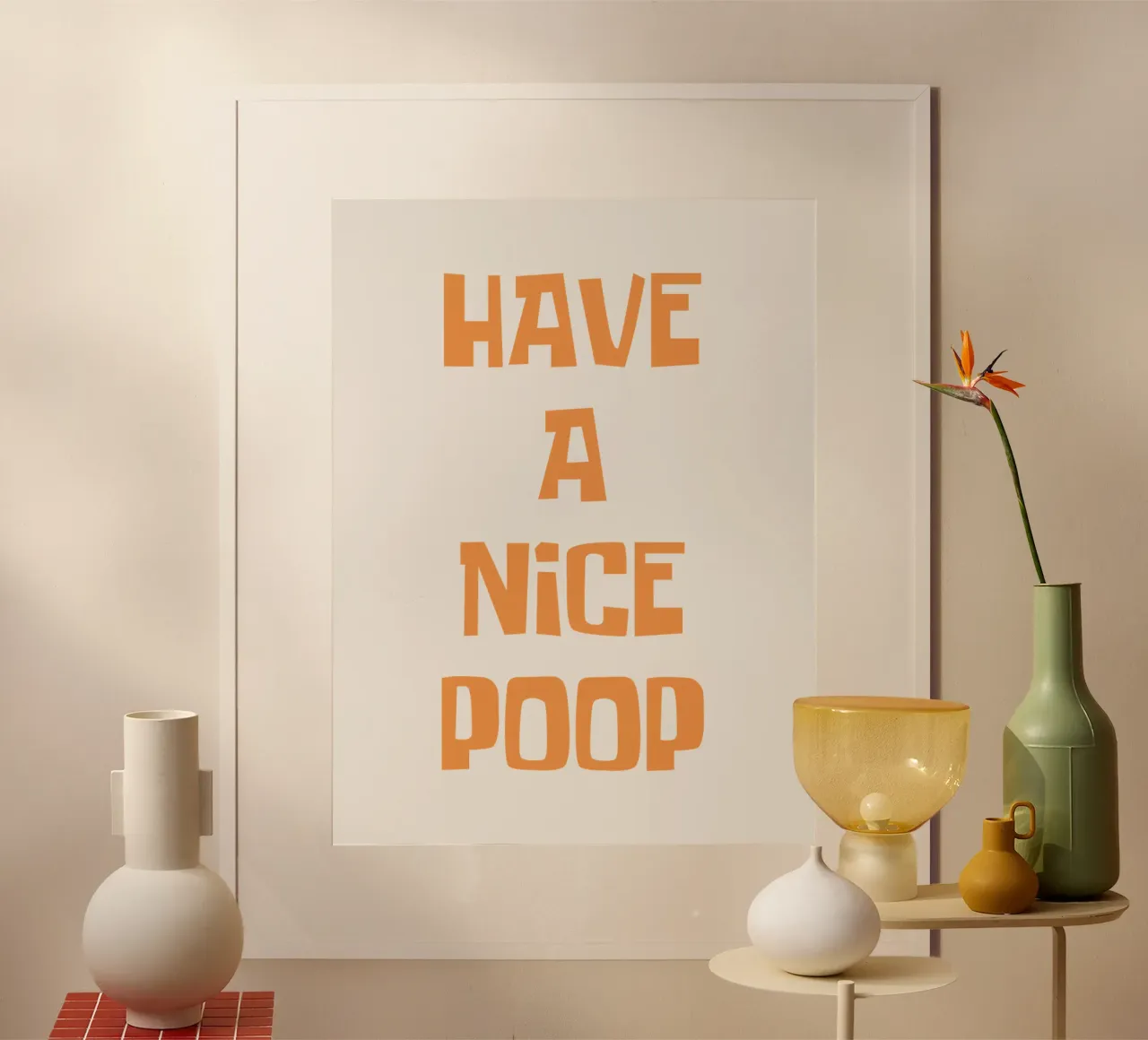 Buona cacca poster con telaio in plastica da Vintagrafica