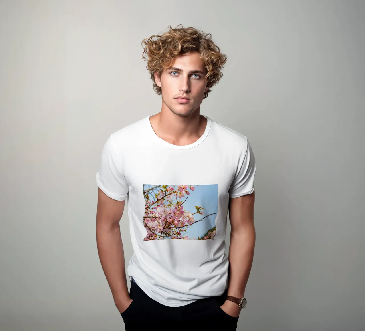 Fiori di ciliegio rosa t-shirt da Marcel Bisig