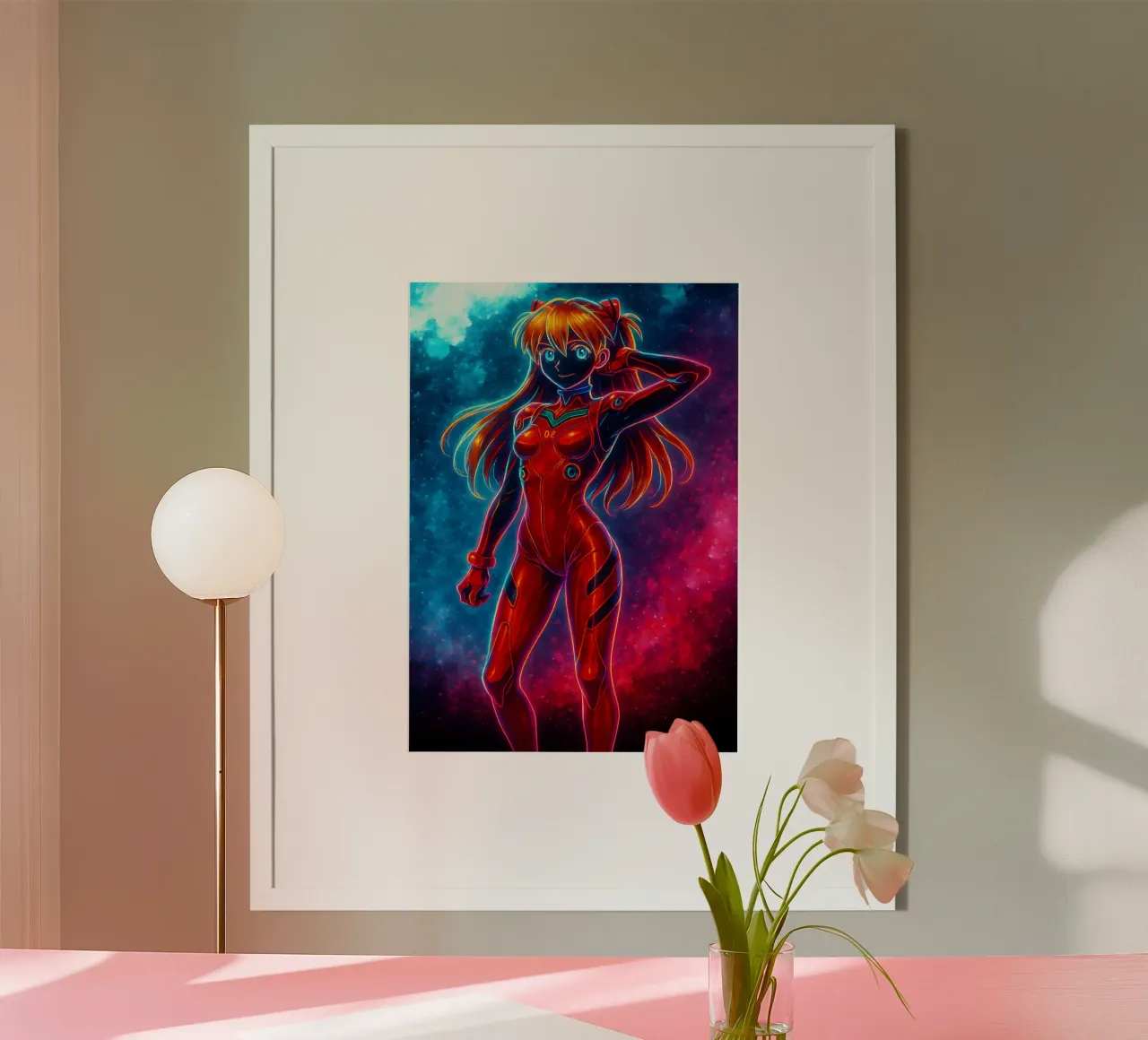 Soul Of Neon Genesis Evangelion Asuka Langley Soryu poster con telaio in legno da DGSoulheroes