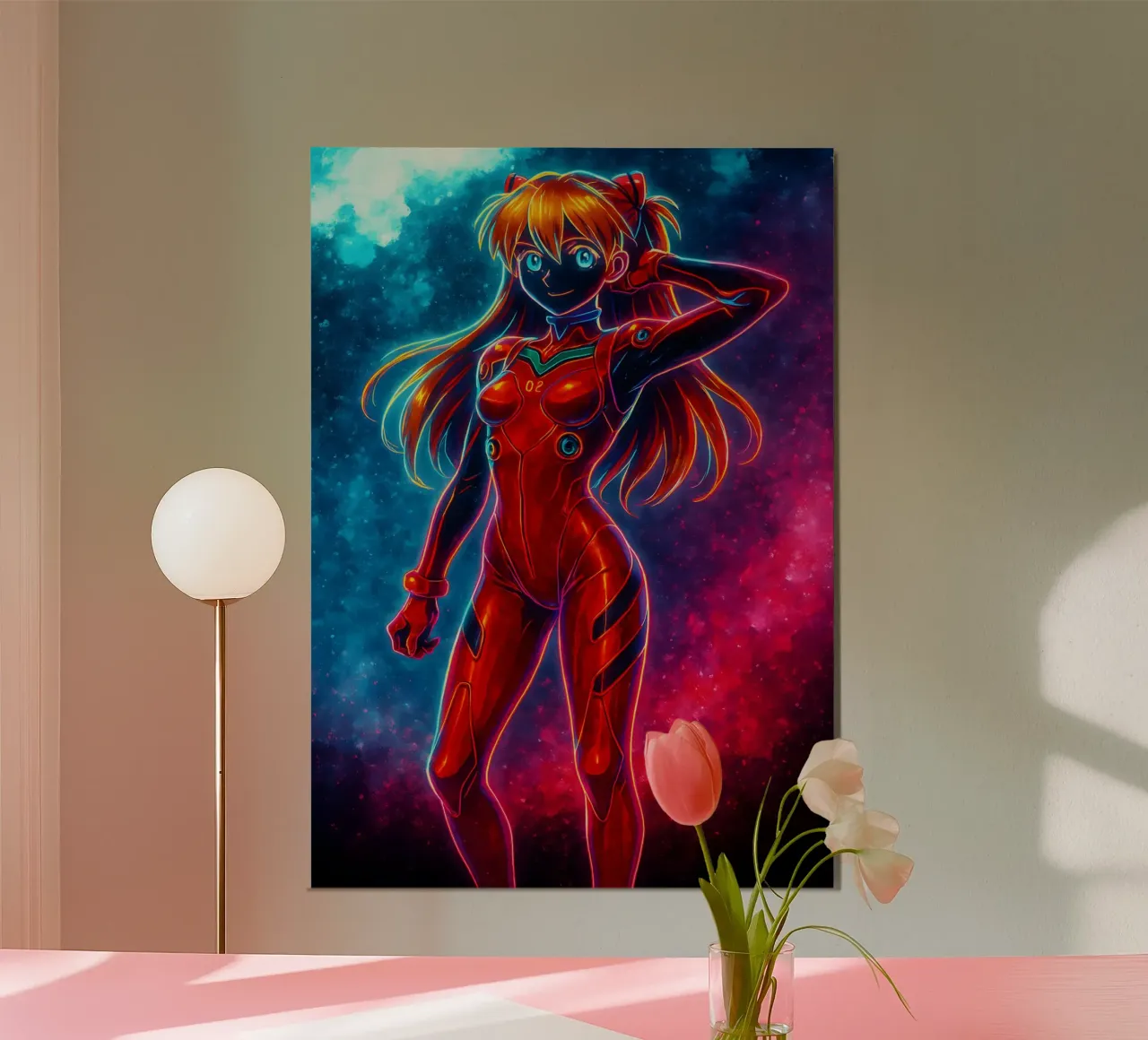 Soul Of Neon Genesis Evangelion Asuka Langley Soryu poster con telaio in legno da DGSoulheroes