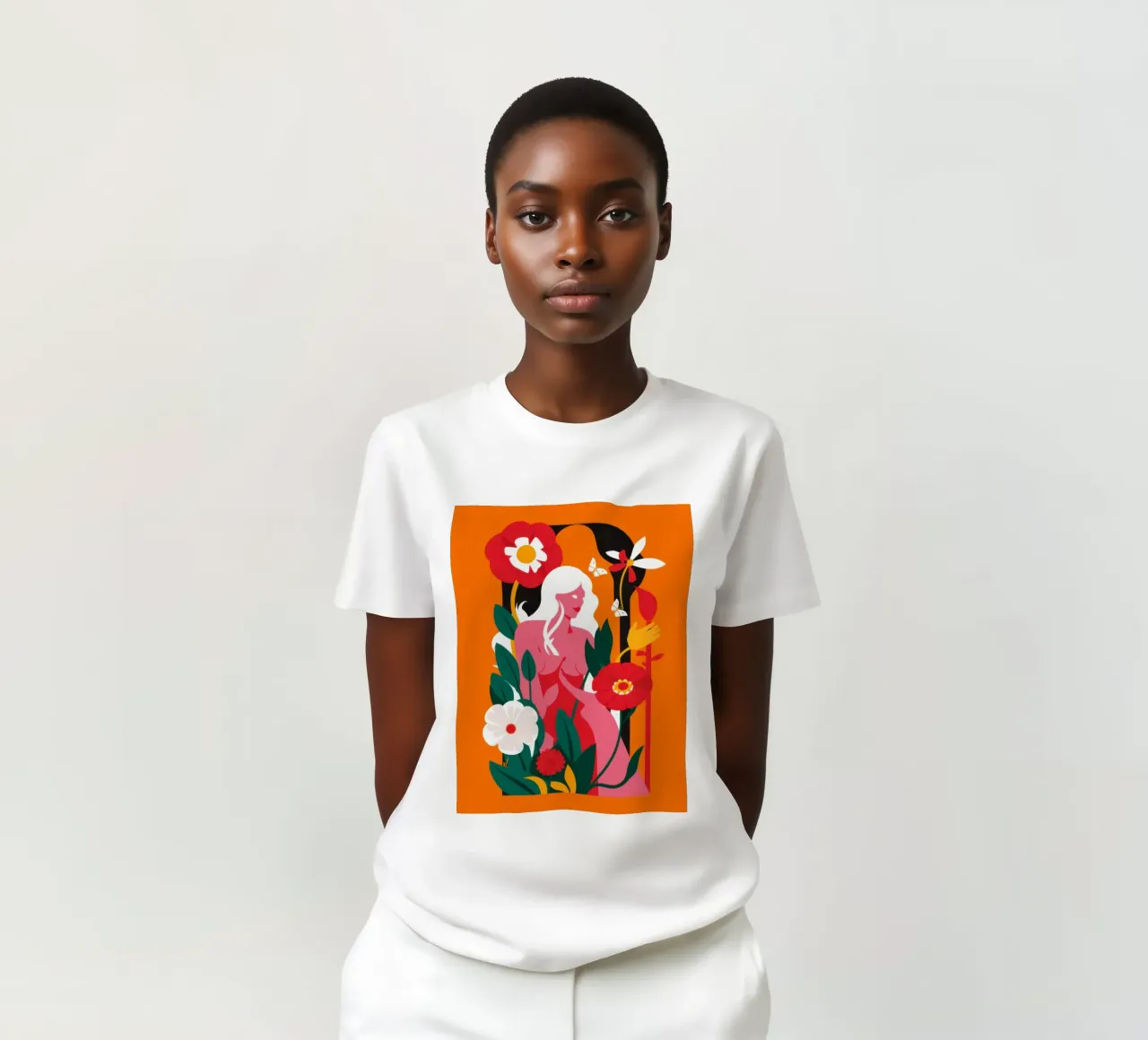 Silhouette dell'anima floreale t-shirt da Line Fable