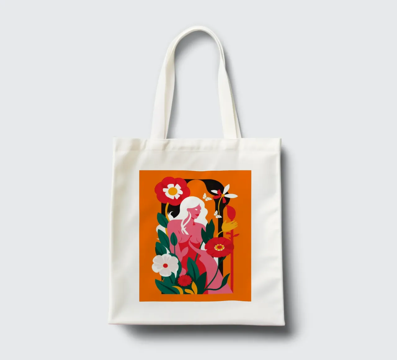 Silhouette dell'anima floreale borsa in juta da Line Fable
