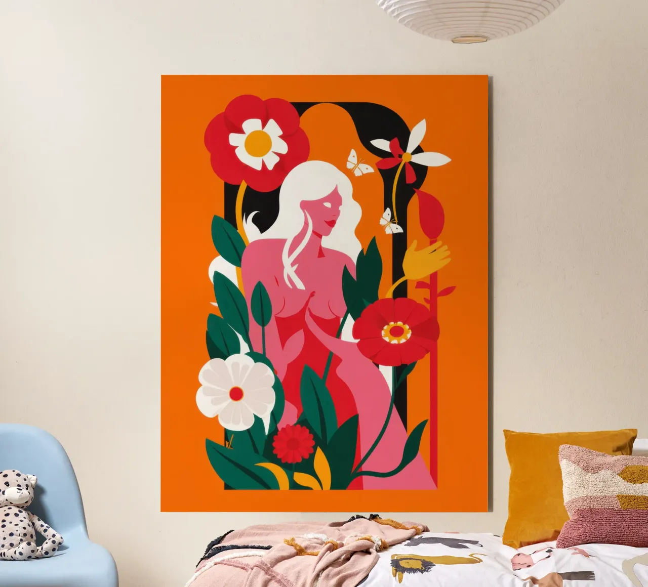 Silhouette dell'anima floreale alluminio dibond da Line Fable