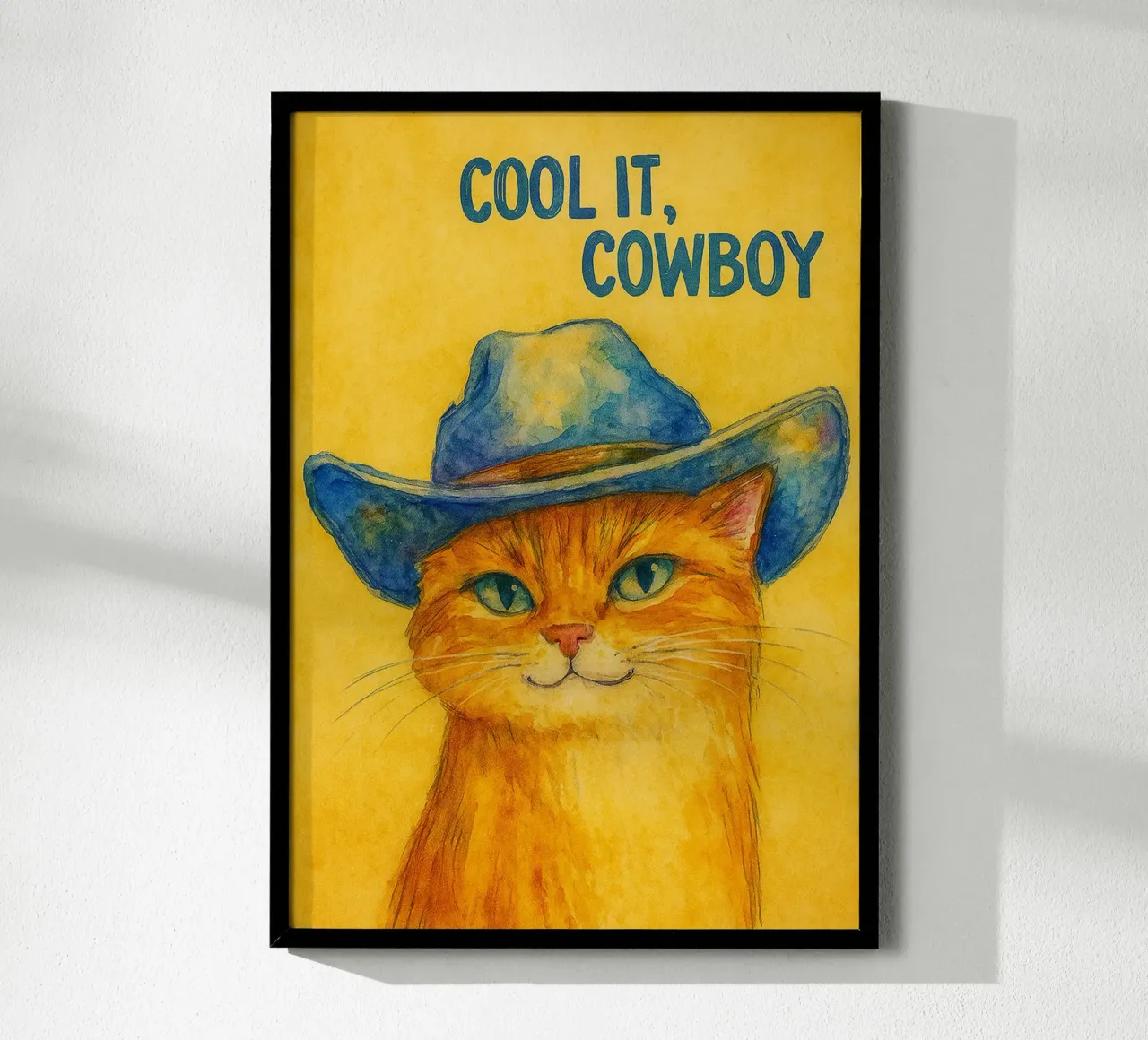 cool it gatto cowboy pittura poster da Goldend