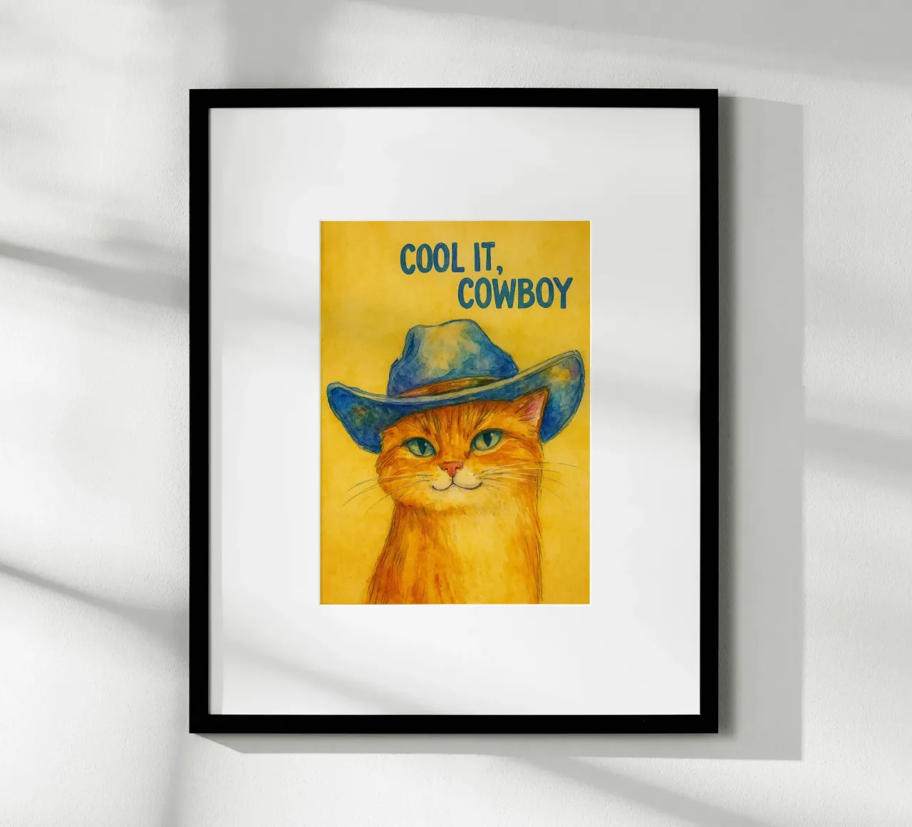 cool it gatto cowboy pittura poster da Goldend