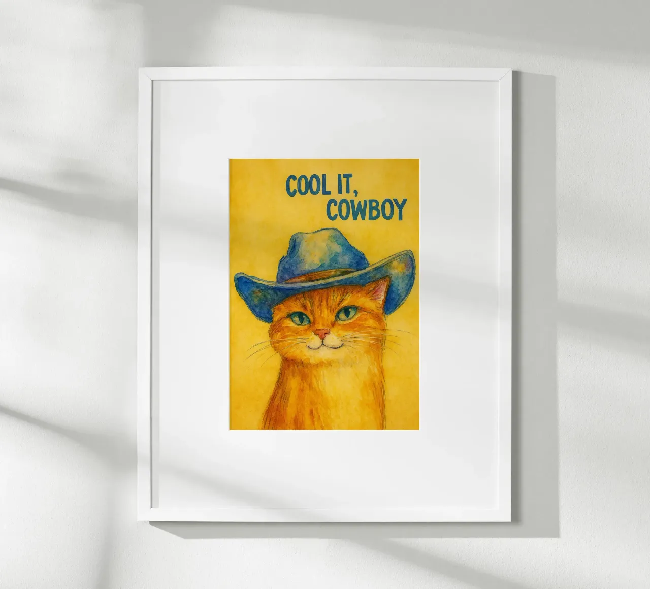 cool it gatto cowboy pittura poster da Goldend