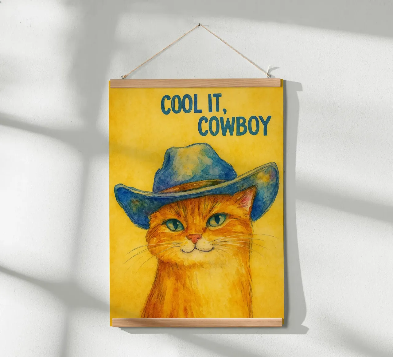 cool it gatto cowboy pittura poster da Goldend