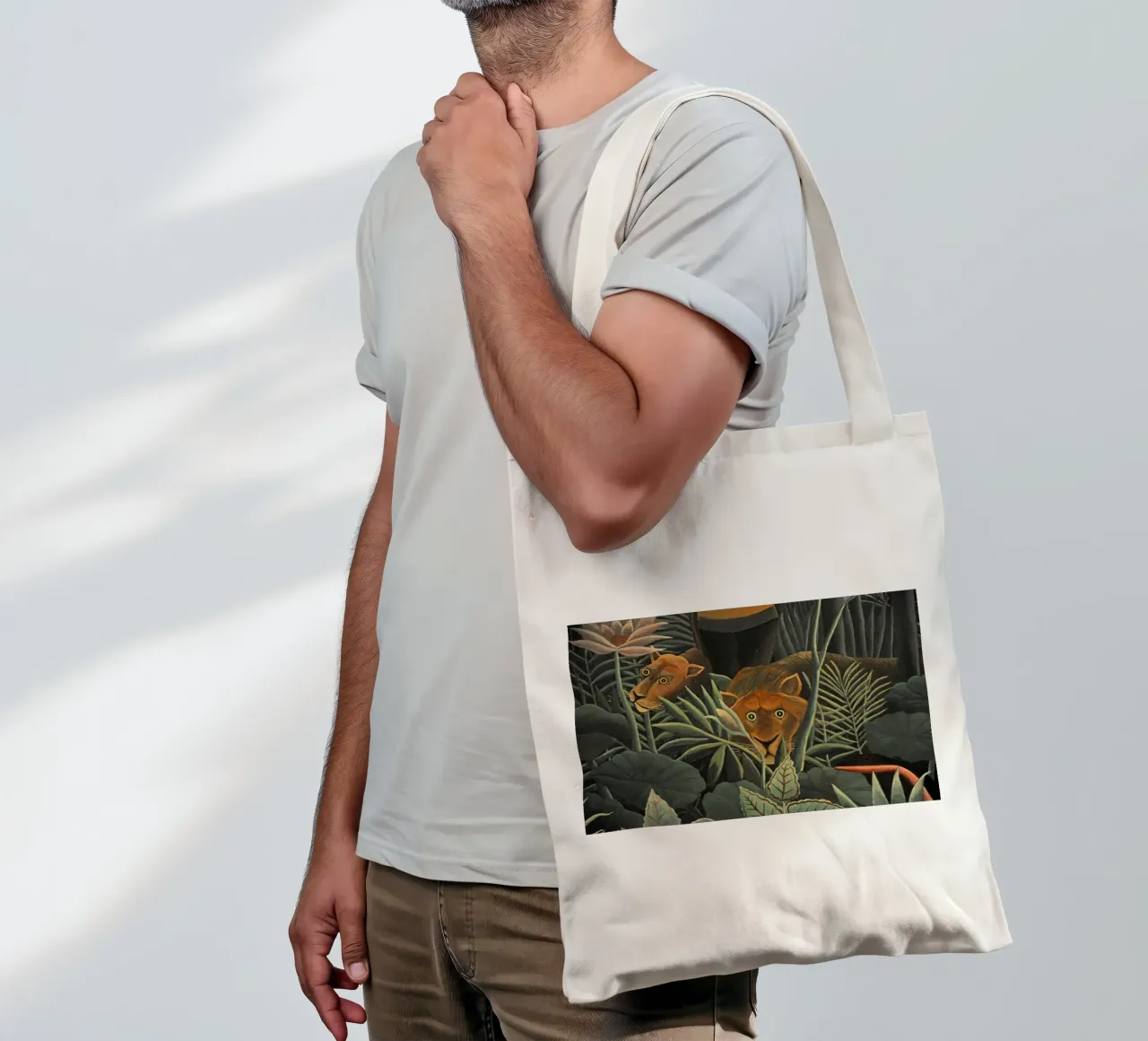 een troep leeuwen op de loer jute draagtas van taylor shop