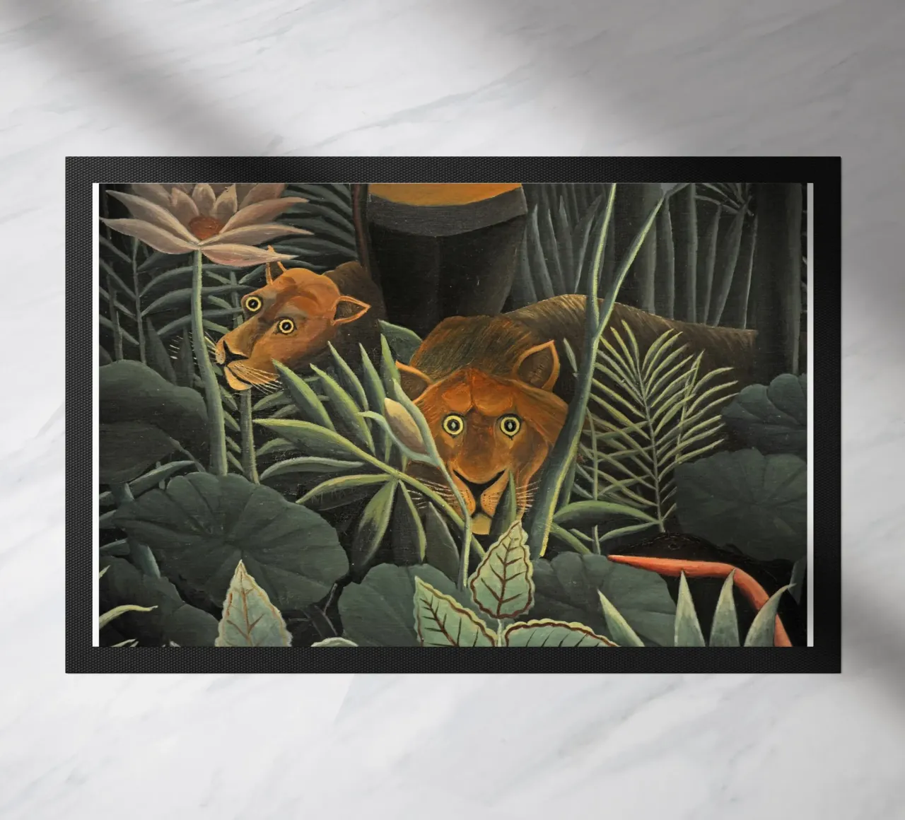 un branco di leoni in agguato zerbino da taylor shop