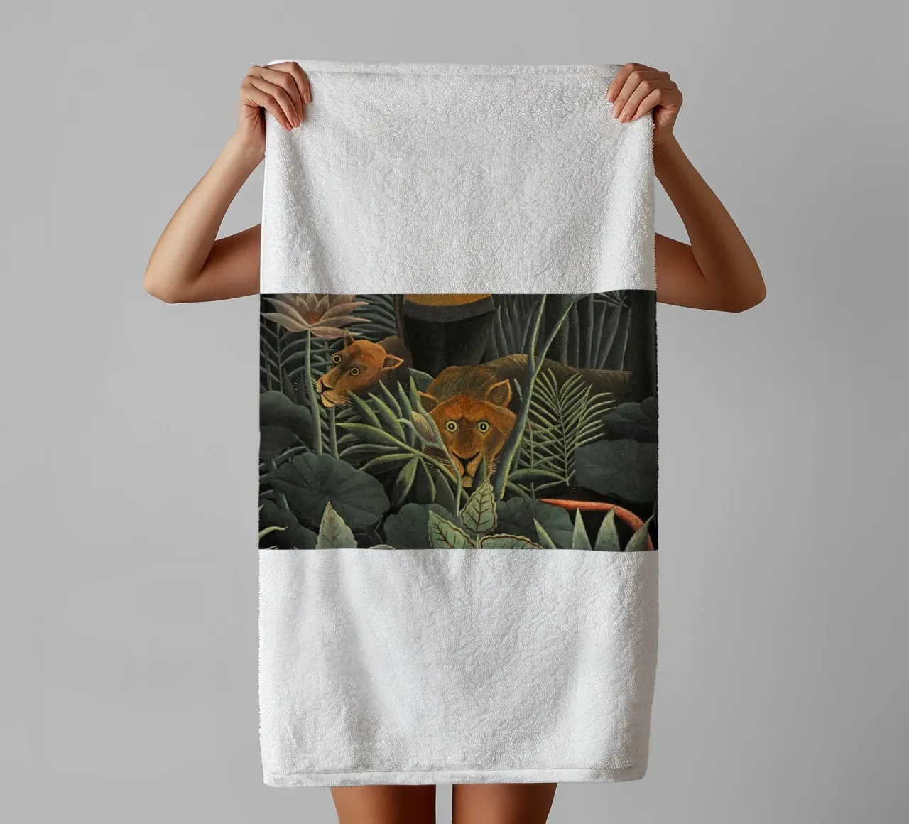 un branco di leoni in agguato asciugamano da bagno da taylor shop