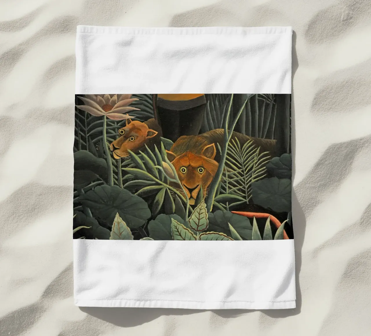 un branco di leoni in agguato telo mare da taylor shop
