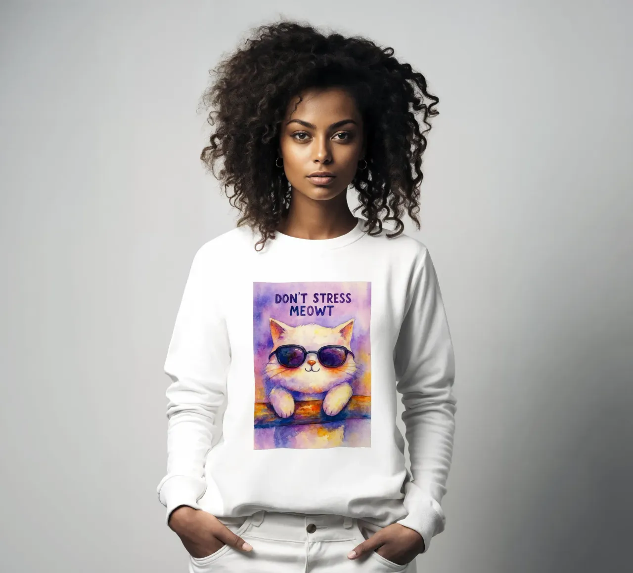 dont strees meowt Katze Gemälde Sweatshirt von Goldend